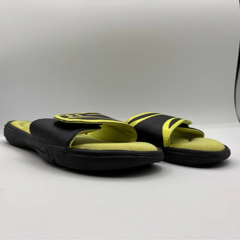 Under Armour 4D Foam Slides Black Yellow Comfort Slip On 1226875-009 Men’s S: 7